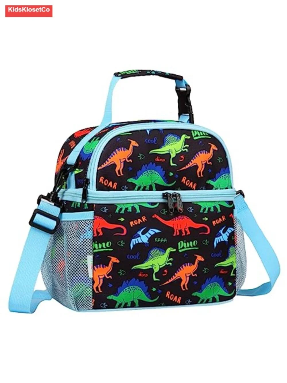Insulated Kids Lunch Bag Double Compartment Water-Resistant Polyester Cooler